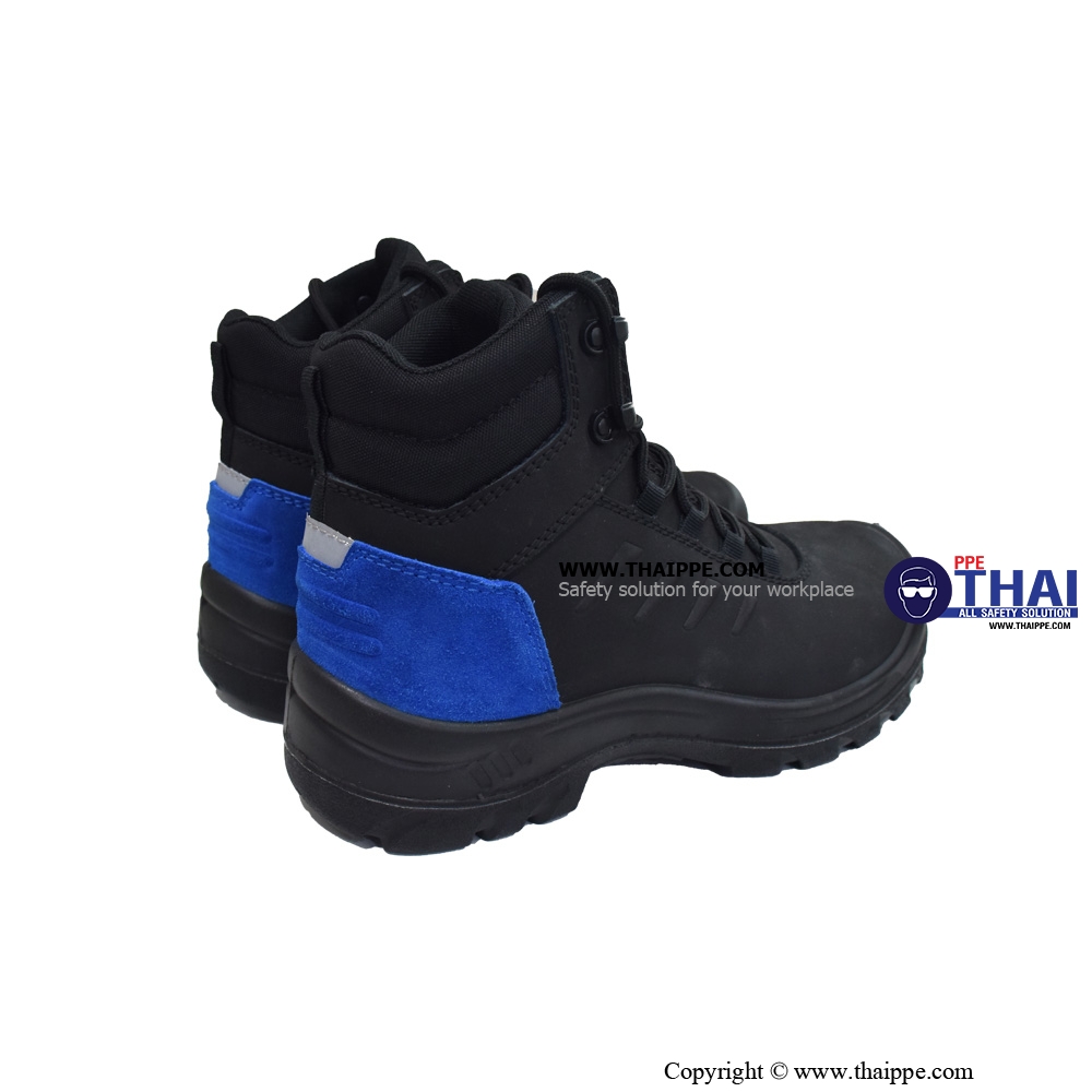 SPORT NUBUCK-TECH B #BESTSAFE รองเท้าหุ้มข้อ NUBUCK Leather ป้องกันการลื่น น้ำหนักเบา Heel Blue suede leather พร้อมแผ่นรองพื้น PU soft