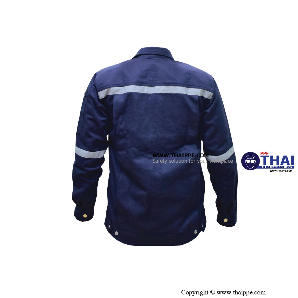 เสื้อแจ็คเก็ตกันไฟผ้า BESTSAFE FRC Stlye 03 PREMIUM  (แบบกระดุม) สีกรม