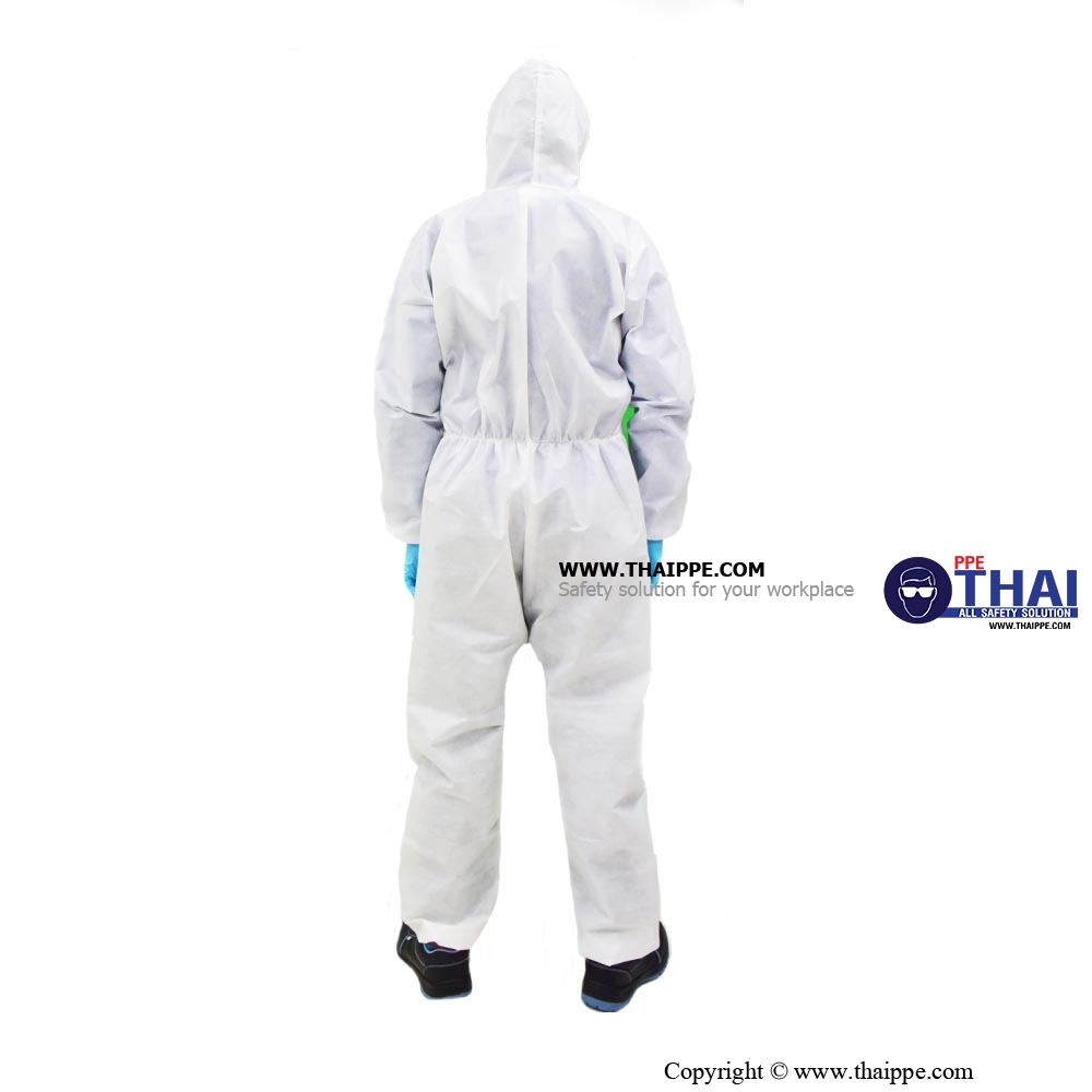 SF-001 COVERALL -SF-STANDARD-MED ชุดป้องกันฝุ่นและสารเคมี Type 5,6 Level C # BESTSAFE 