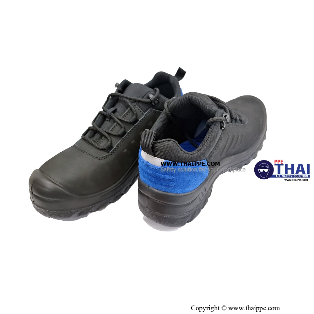 SPORT NUBUCK-TECH A #BESTSAFE รองเท้าหุ้มส้น NUBUCK Leather ป้องกันการลื่น น้ำหนักเบา Heel Blue suede leather พร้อมแผ่นรองพื้น PU soft