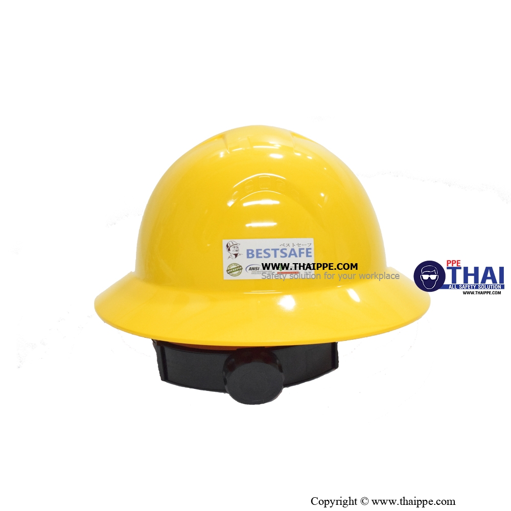 BSH-08 FULL BRIM หมวกนิรภัยปีกรอบ BESTSAFE สี : สีเหลือง