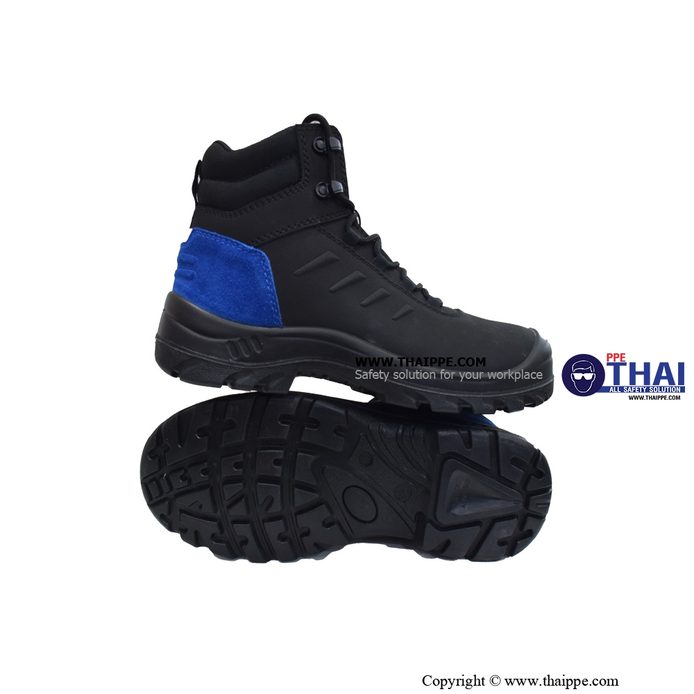 SPORT NUBUCK-TECH B #BESTSAFE รองเท้าหุ้มข้อ NUBUCK Leather ป้องกันการลื่น น้ำหนักเบา Heel Blue suede leather พร้อมแผ่นรองพื้น PU soft