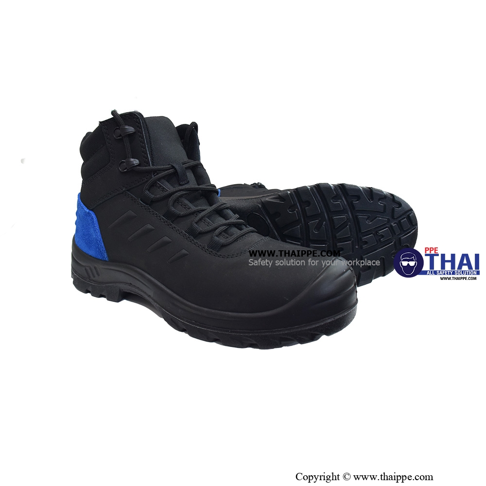 SPORT NUBUCK-TECH B #BESTSAFE รองเท้าหุ้มข้อ NUBUCK Leather ป้องกันการลื่น น้ำหนักเบา Heel Blue suede leather พร้อมแผ่นรองพื้น PU soft